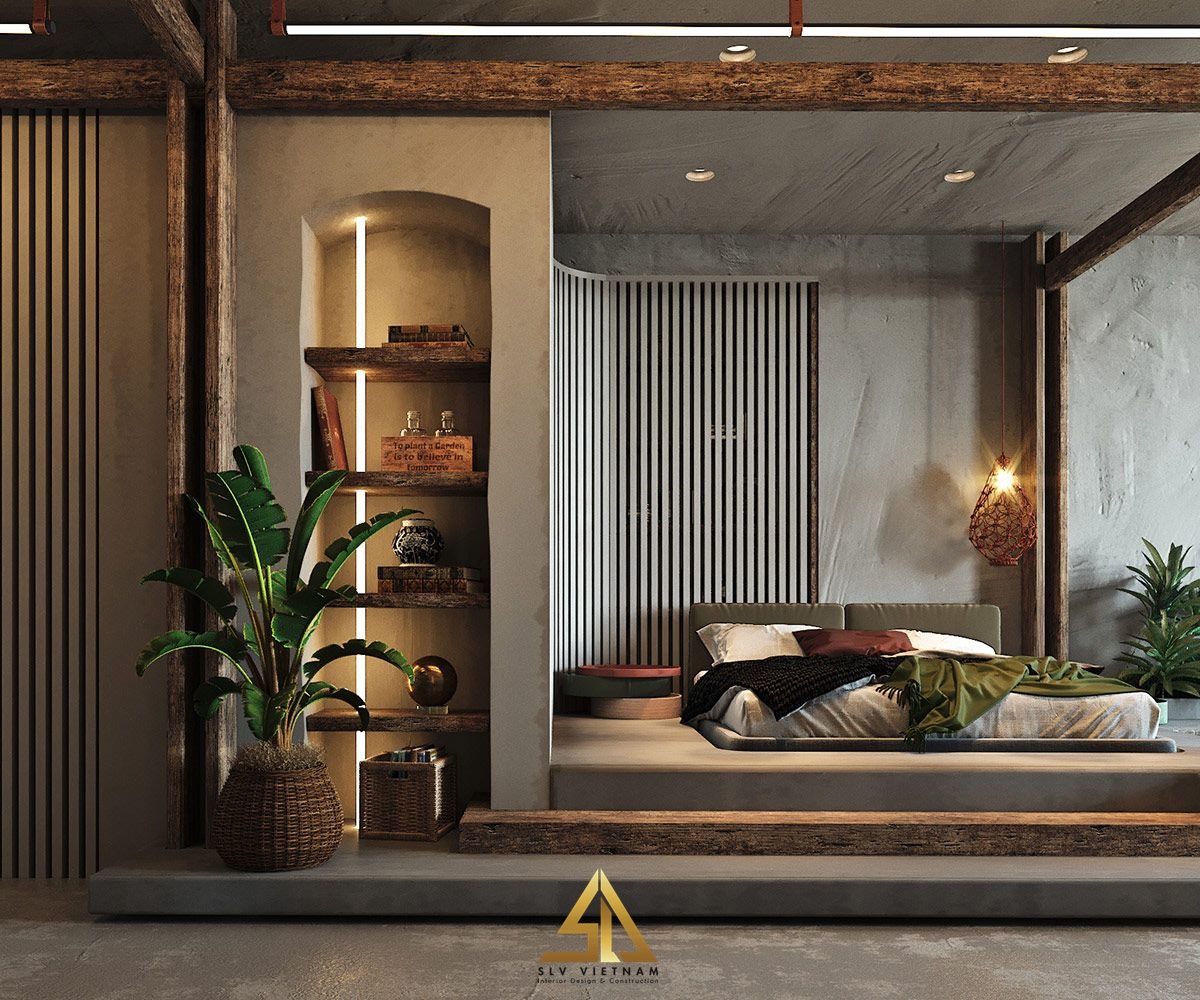 Mẫu nội thất phòng ngủ 20m2 phong cách cổ xưa (Nguồn ảnh: sưu tầm)
