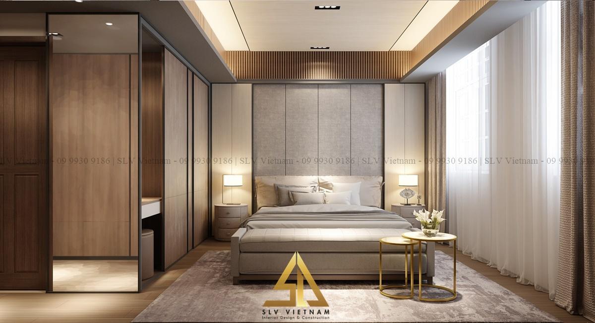 Mẫu thiết kế phòng ngủ có nhà vệ sinh đơn giản (Dự án của SLV Vietnam)