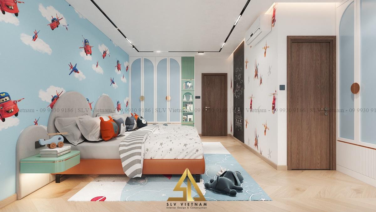 Một giường đôi trẻ em với chất liệu đáng yêu và an toàn (Dự án của SLV Vietnam)
