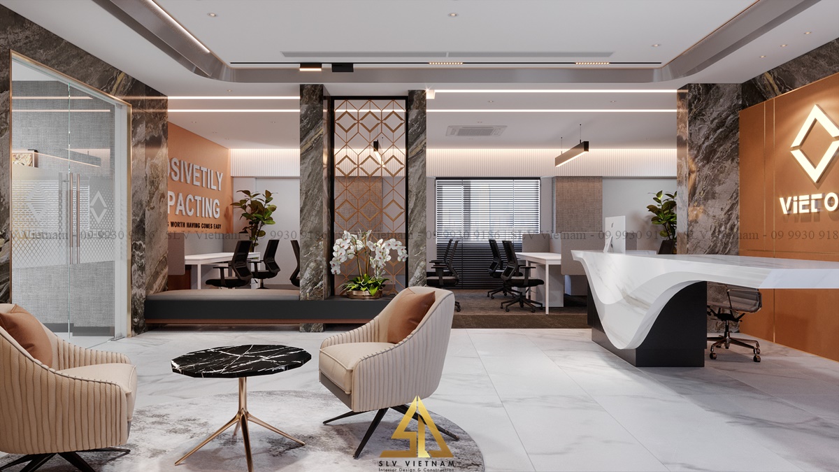 Phòng khách văn phòng ấn tượng (Dự án của SLV Vietnam)