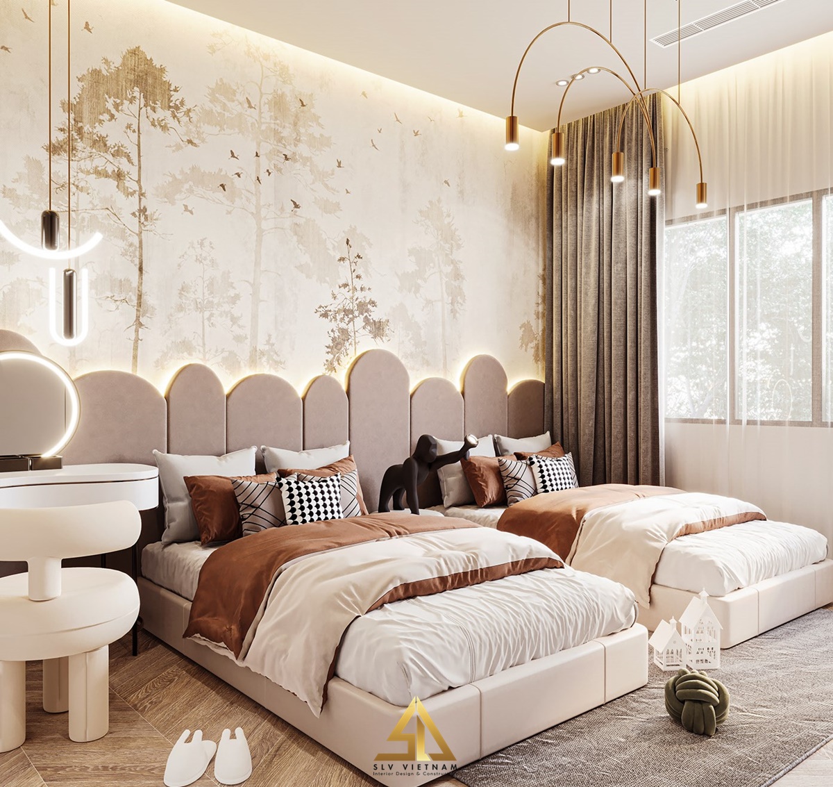Phòng ngủ cho con gái đơn giản (Nguồn ảnh: sưu tầm)