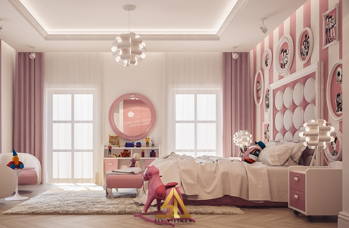 Phòng ngủ của bé được trang trí đầy màu sắc sinh động (Nguồn ảnh: sưu tầm)