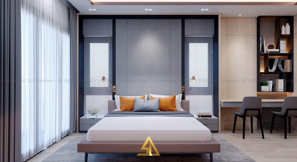 Phòng ngủ đảm bảo hệ thống ánh sáng (Dự án của SLV Vietnam)