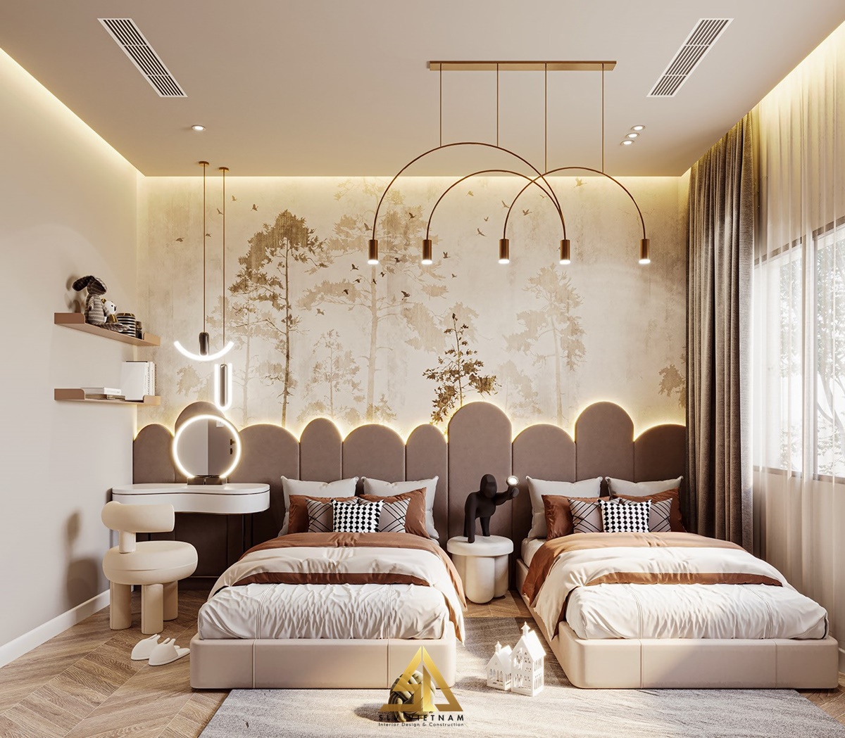 Phòng ngủ được thiết kế dành cho bé gái cá tính (Nguồn ảnh: sưu tầm)