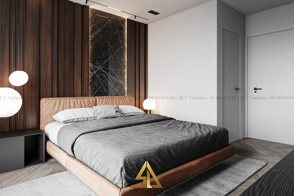 thiết kế phòng ngủ 20m2 hiện đại hút mắt (Dự án của SLV Vietnam)