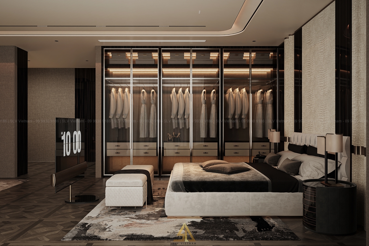 Mẫu 4: Hệ tủ quần áo kính thước lớn tăng tiện nghi (Nguồn ảnh: SLV Vietnam)