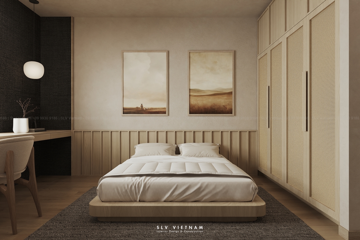 Mẫu 4: Bố trí 2 tranh cho căn phòng ngủ vợ chồng (Nguồn ảnh: SLV Vietnam)