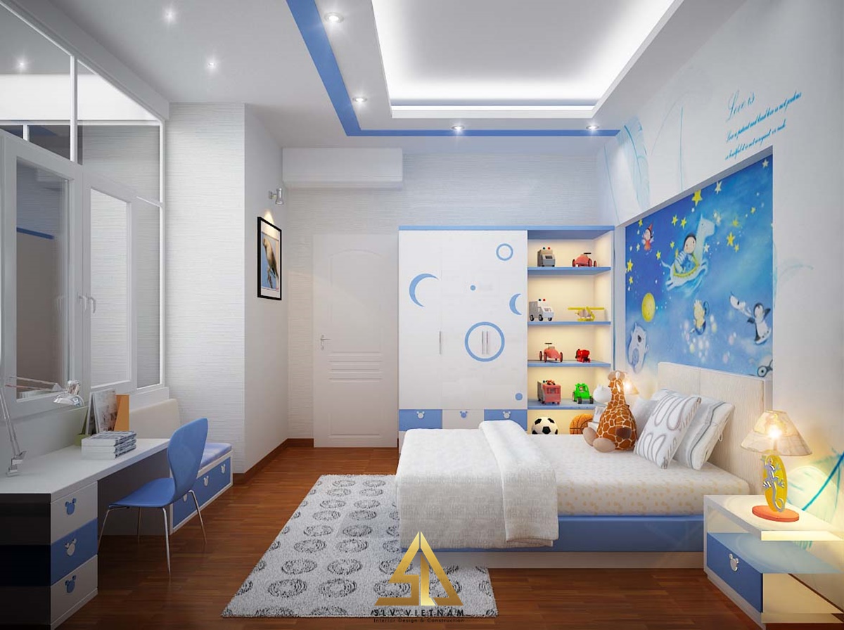 Phòng ngủ trẻ em với một thiết kế đầy màu sắc và vui nhộn (Nguồn ảnh: sưu tầm)