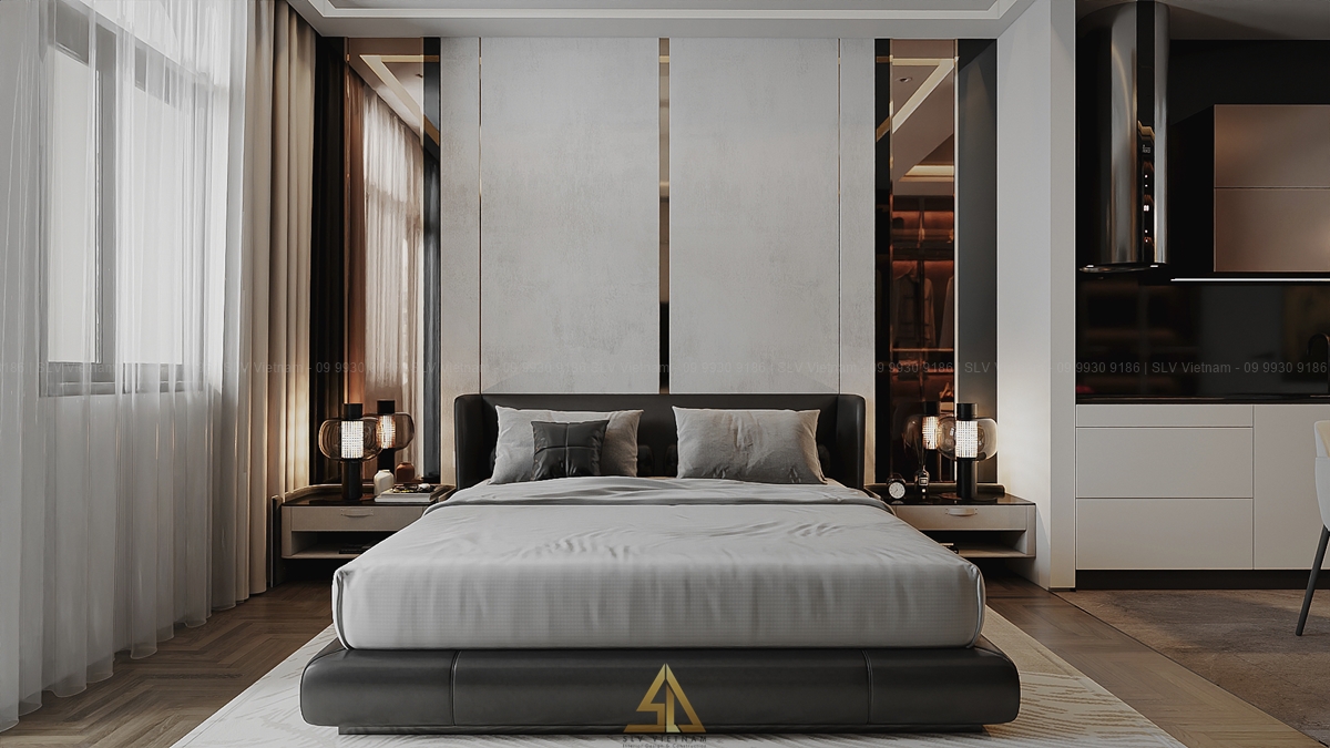 Mẫu 1: Phòng ngủ với các đường nét mạnh mẽ, cá tính (Nguồn ảnh: SLV Vietnam)