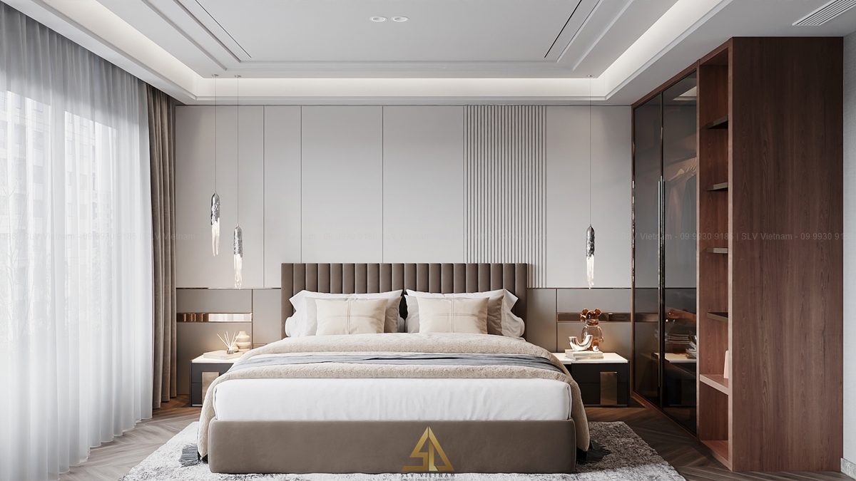 Mẫu 4: Không gian phòng ngủ vợ chồng ngập tràn ánh sáng tự nhiên (Nguồn ảnh: SLV Vietnam)