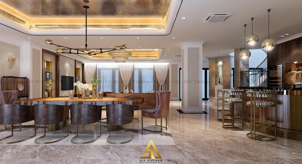 Quầy bar chất liệu gỗ sang trọng