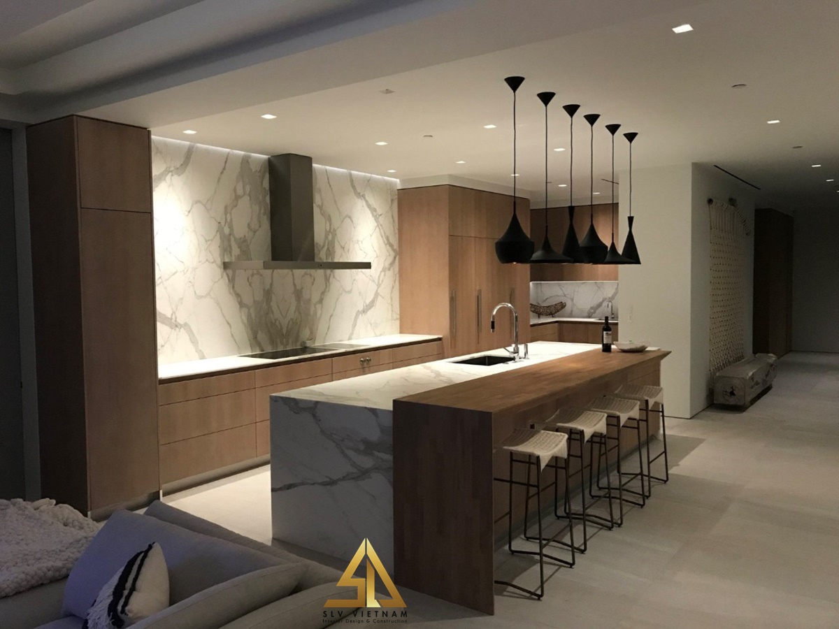 Quầy bar mặt đá mang đến vẻ đẹp tự nhiên