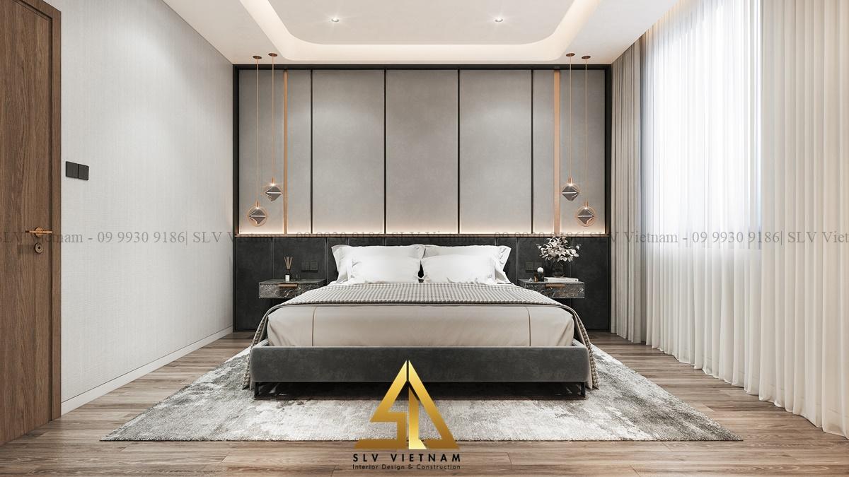Sử dụng ánh sáng đèn trang trí tạo không gian độc đáo cho phòng ngủ (Dự án của SLV Vietnam)