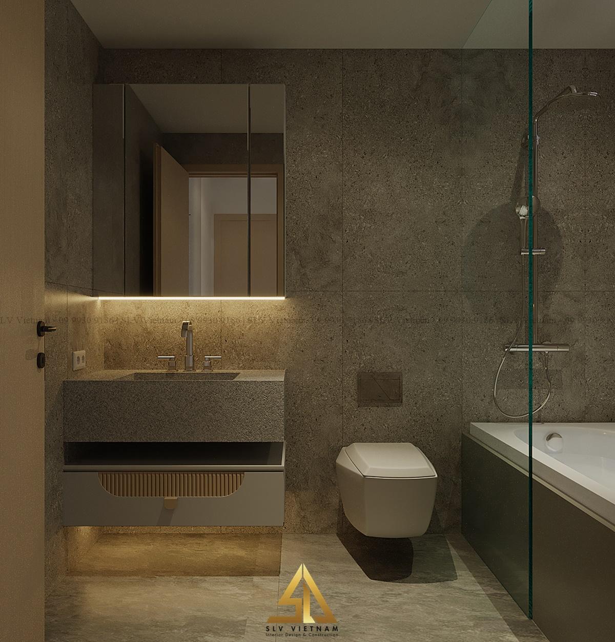 Sử dụng ánh sáng vừa đủ để thiết kế phòng tắm (Dự án của SLV Vietnam)