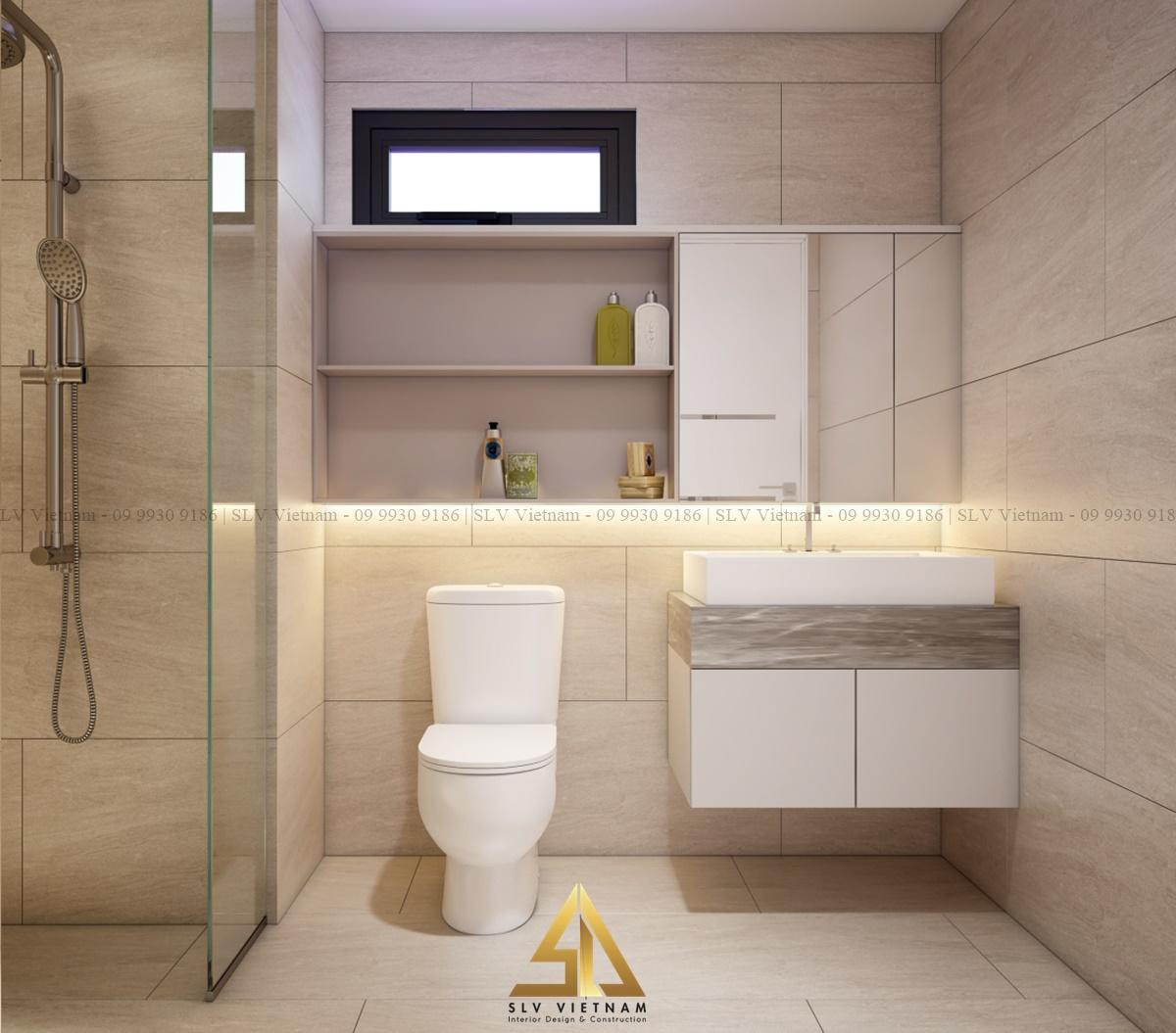 Sự kết hợp đầy hài hòa giữa cổ điển và hiện đại trong phòng tắm(Dự án của SLV Vietnam)