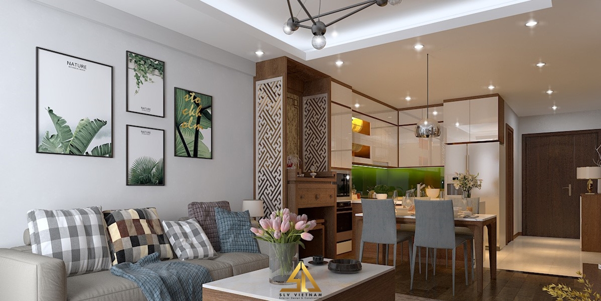 Tận dụng bàn thờ làm vách ngăn nhỏ gọn cho căn nhà