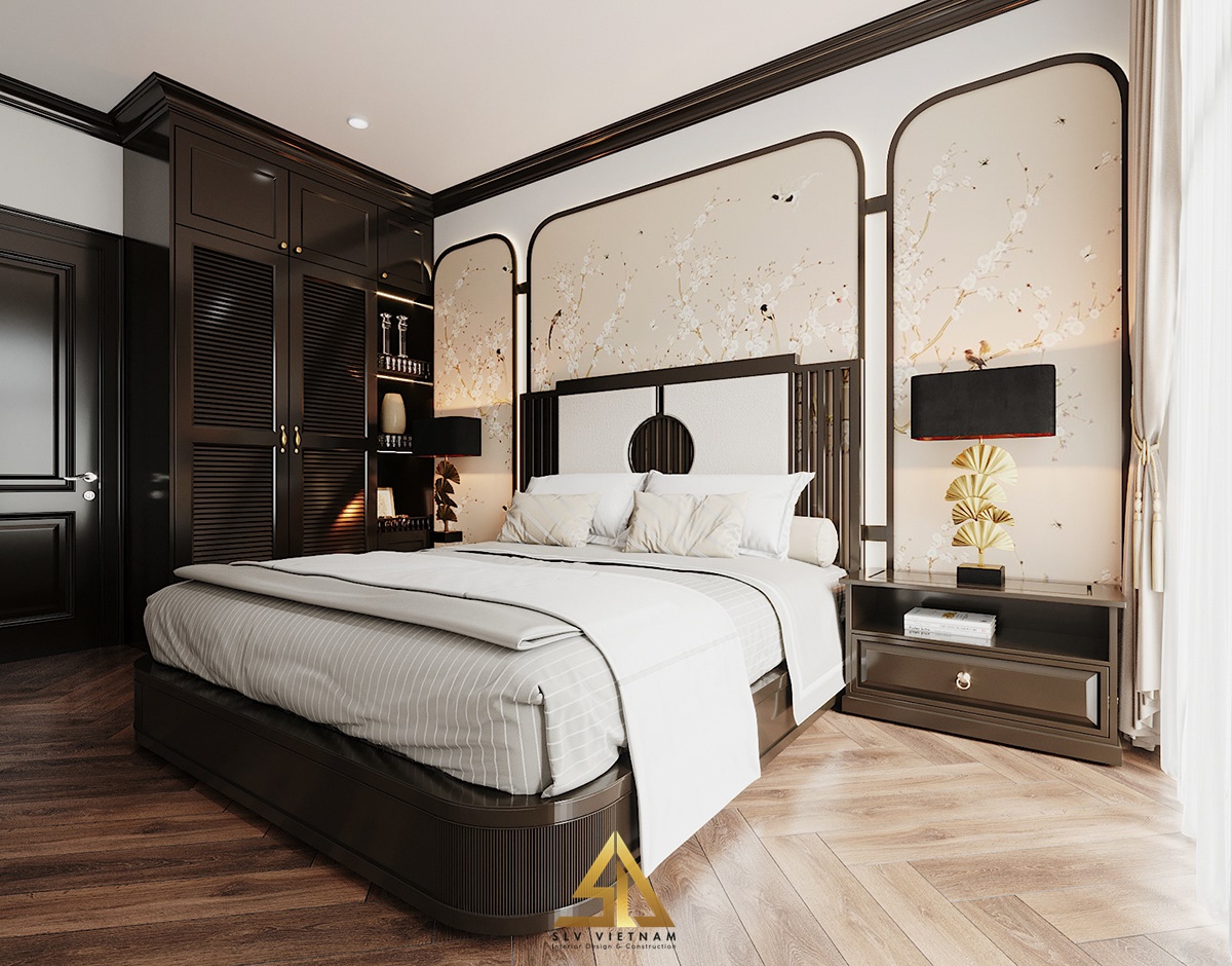 Thiết kế nội thất phòng ngủ 20m2 truyền thống (Nguồn ảnh: sưu tầm)