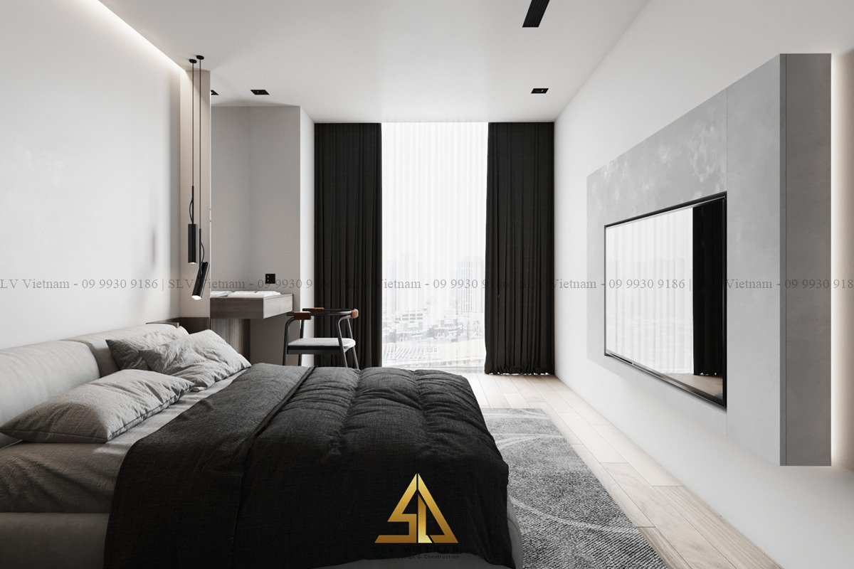 Thiết kế phòng ngủ 30m2 cho chung cư (Dự án của SLV Vietnam)