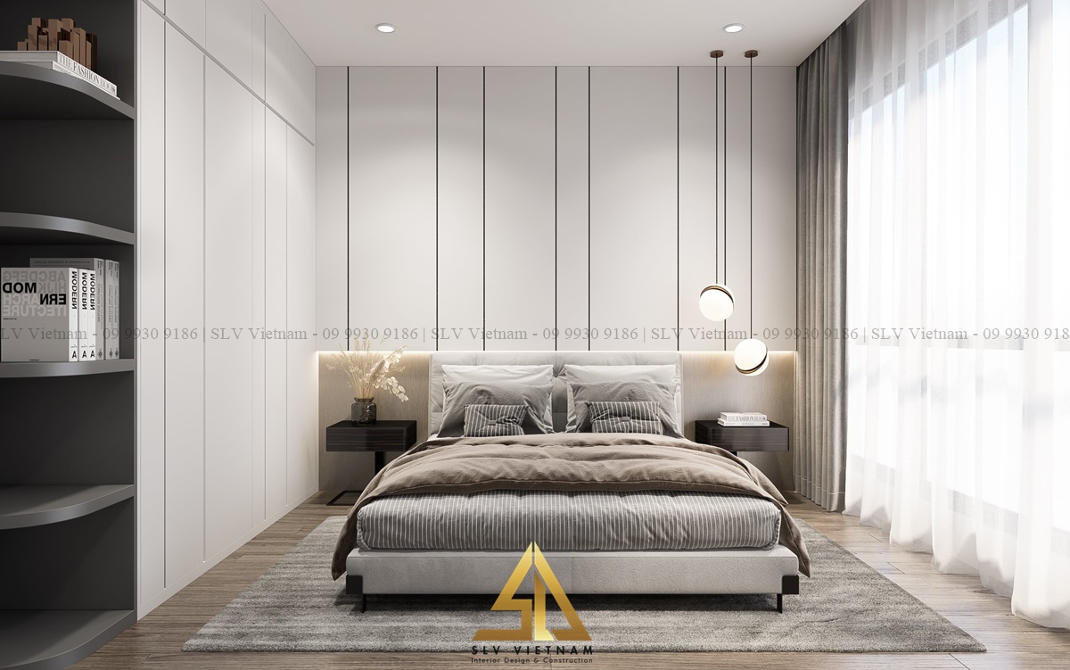 Thiết kế phòng ngủ 20m2 theo phong cách hiện đại (Dự án của SLV Vietnam)
