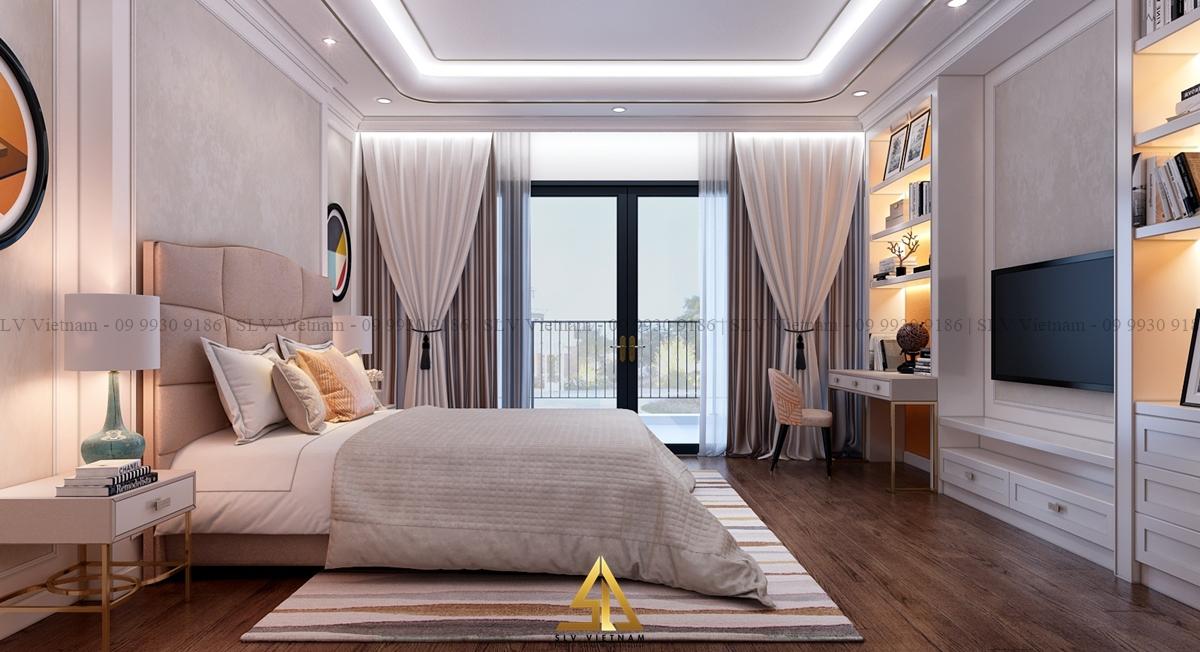 Thiết kế phòng ngủ với đường nét bo góc tạo cảm giác mềm mại cho căn phòng(Nguồn ảnh: SLV Vietnam)