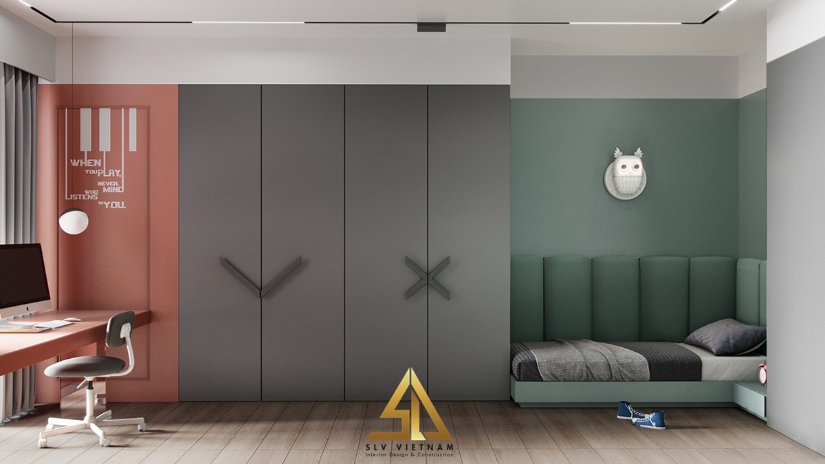 Thiết kế phòng trẻ em đầy đủ tiện nghi đáp ứng nhu cầu của trẻ (Nguồn ảnh: sưu tầm)
