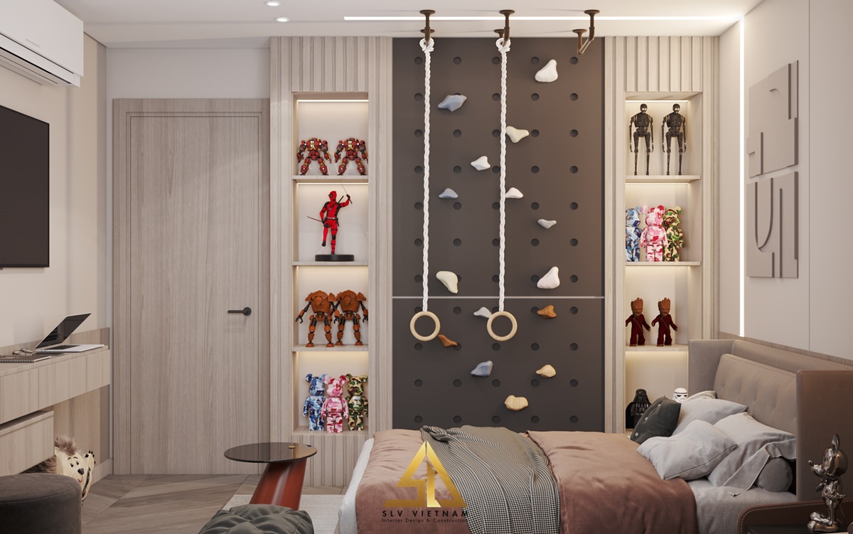 Trang trí đồ chơi cho phòng ngủ trẻ em 16m2(Nguồn ảnh: sưu tầm)