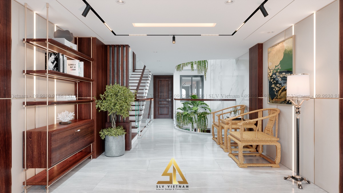 Tạo ra không gian sống lý tưởng cho sức khỏe và tinh thần với giếng trời đáy trang trí cây xanh (Dự án của SLV Vietnam)