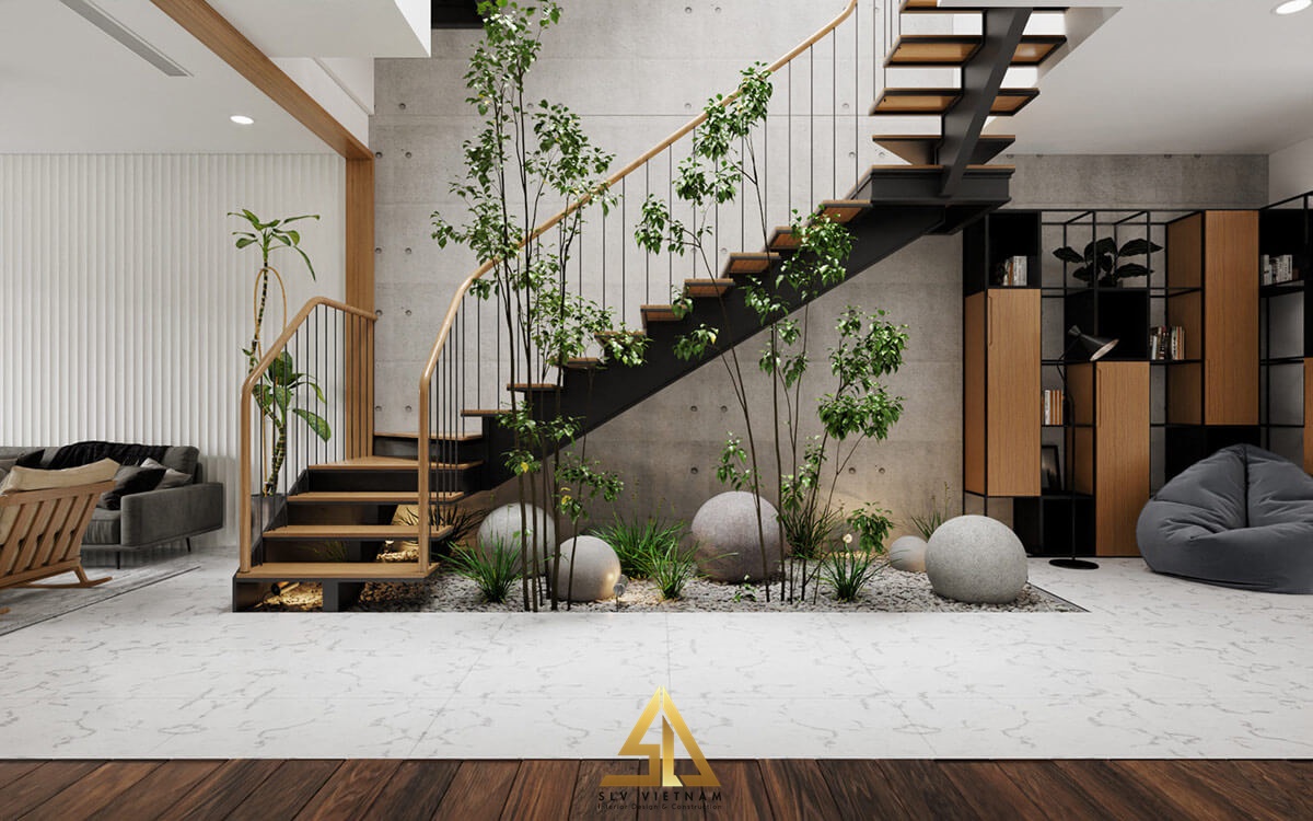 Tận dụng không gian mở và ánh sáng tự nhiên để tạo ra tiểu cảnh đẹp và sinh động (Nguồn ảnh: sưu tầm)