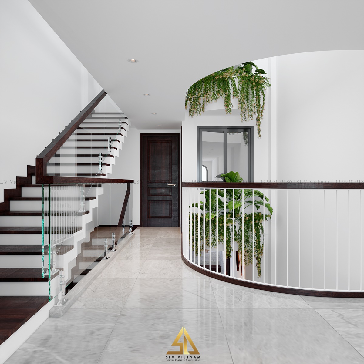Tận dụng ánh sáng mặt trời và không gian sống tươi mới với giếng trời đáy trang trí cây xanh (Dự án của SLV Vietnam)