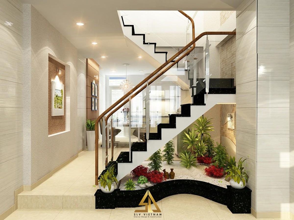 Tận dụng ánh sáng mặt trời và tiểu cảnh để tạo ra không gian sống đẹp và bình yên với giếng trời đáy (Nguồn ảnh: sưu tầm)