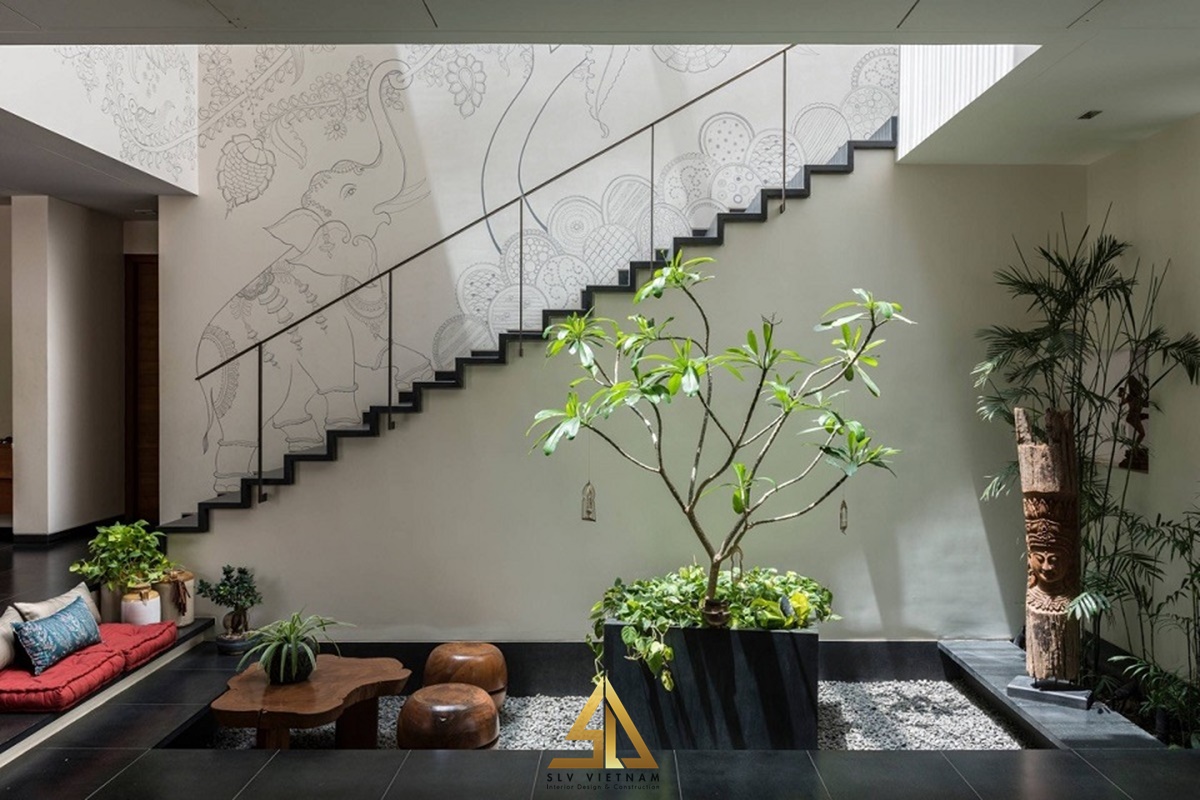 Thiết kế không gian thưởng trà bên dưới đáy cầu thang (Nguồn ảnh: sưu tầm)