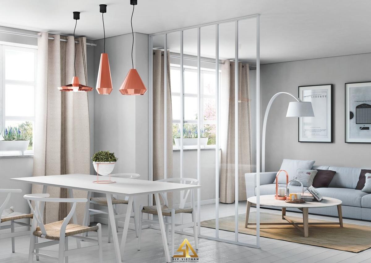 Vách ngăn đồng điệu với nội thất không gian