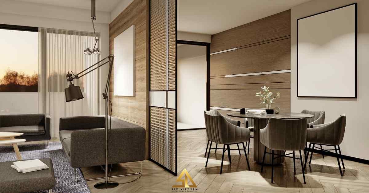 Vách ngăn được thiết kế tinh tế