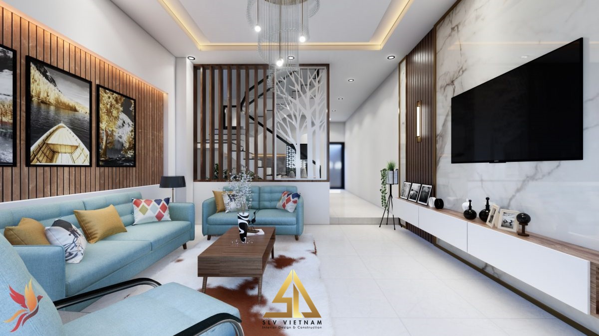 Vách ngăn phòng khách và bếp bằng gỗ đẹp cực kỳ cuốn hút