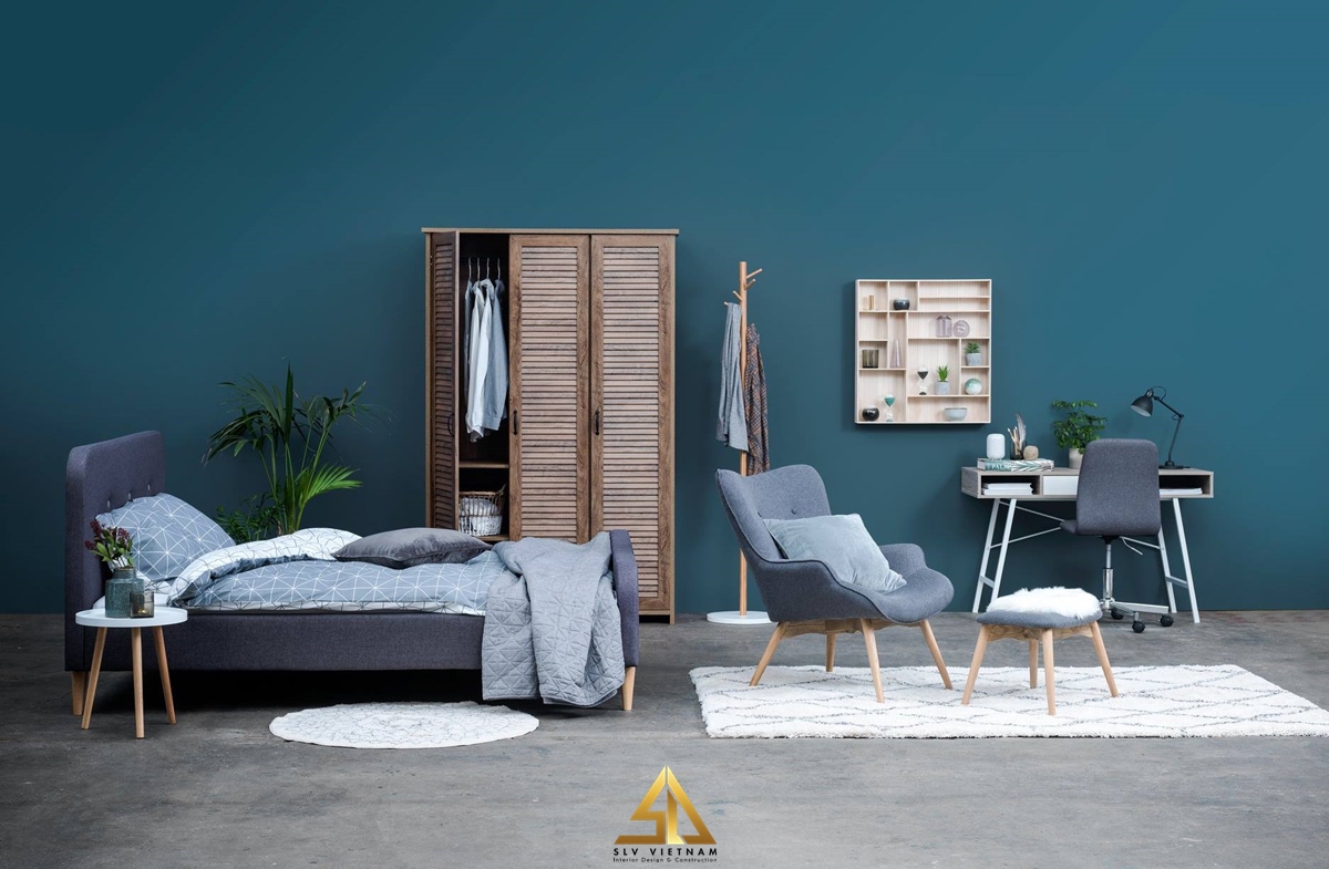 Phòng ngủ Retro với đầy đủ nội thất (Nguồn ảnh: Sưu tầm)