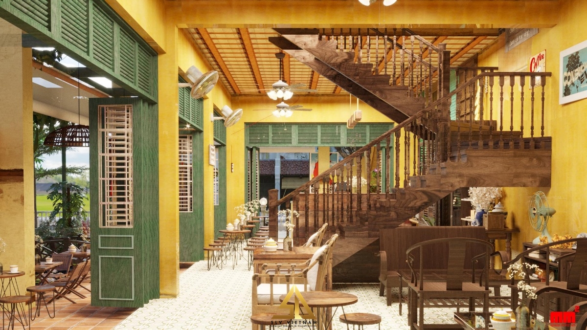 Thiết kế quán cafe thành không gian nhà xưa (Nguồn ảnh: Sưu tầm)