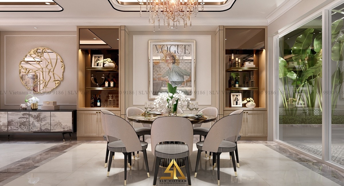 Mẫu phòng ăn thiết kế Tân cổ điển dự án The Ruby Home