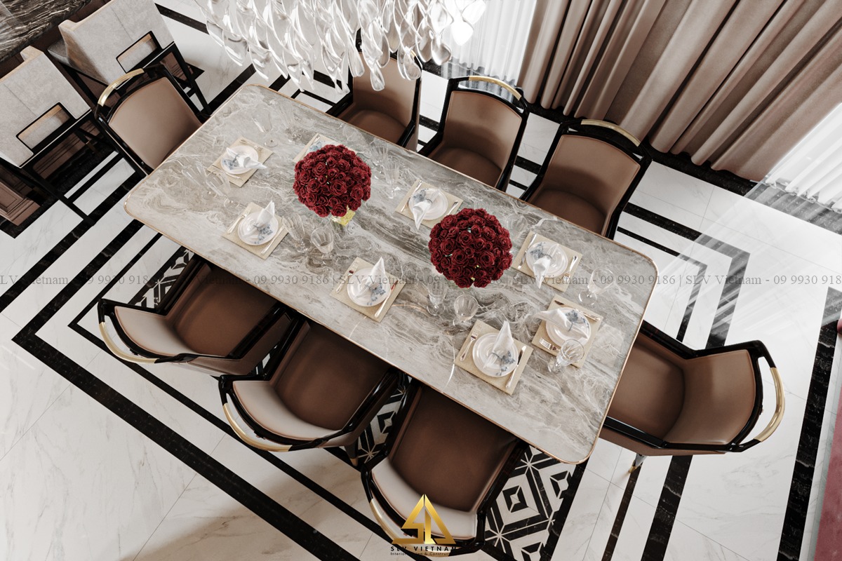 Mẫu phòng ăn thiết kế Tân cổ điển dự án Trang House