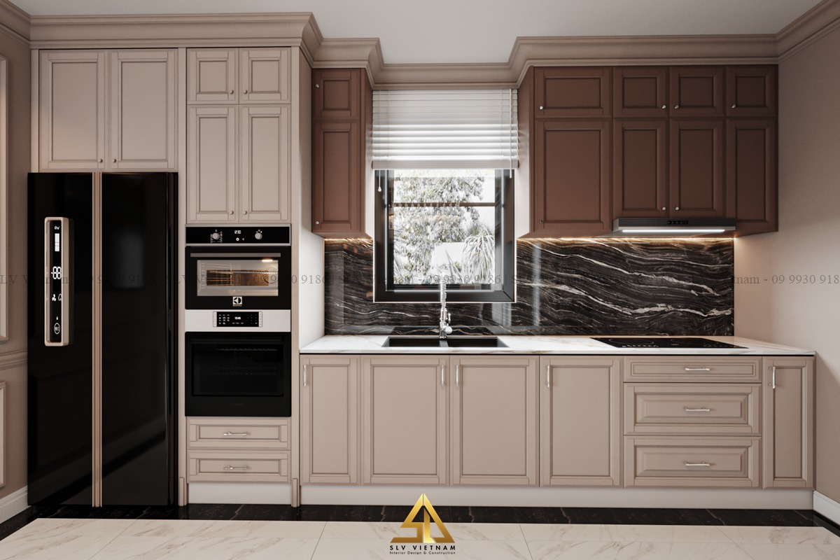Mẫu phòng bếp thiết kế Tân cổ điển dự án Trang House