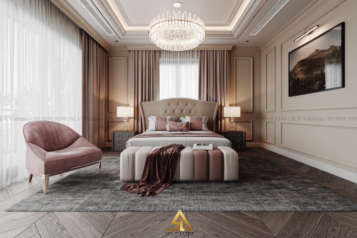 Mẫu phòng ngủ thiết kế Tân cổ điển dự án Trang House