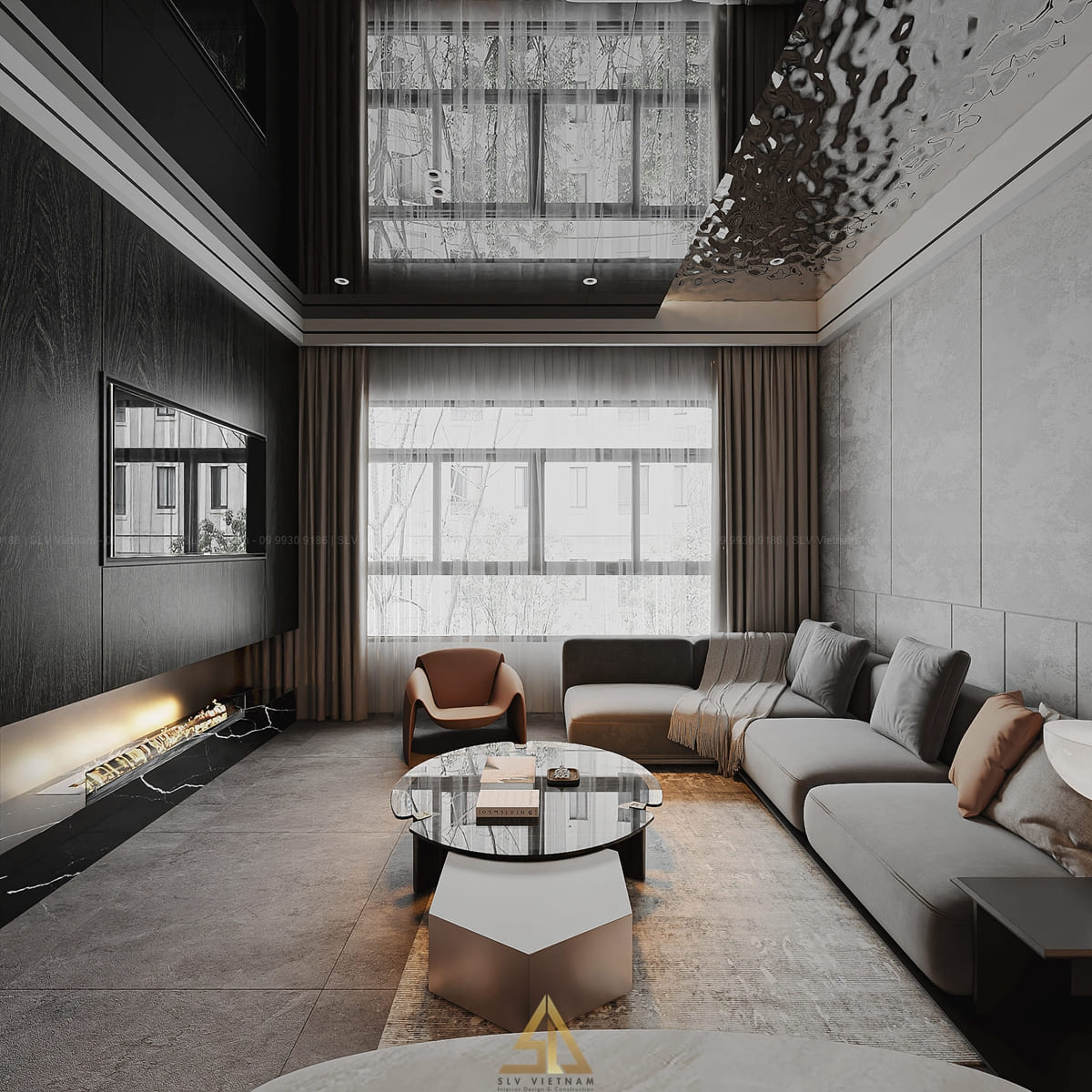 Tối ưu không gian phòng khách cho nhà ống (Nguồn ảnh: SLV Vietnam)