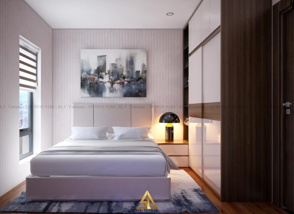Phòng ngủ 12m2 hiện đại, gọn gàng với nội thất tiện nghi