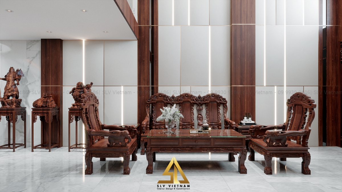 Không gian phòng khách có gác lửng thông thoáng (Nguồn ảnh: SLV Vietnam)