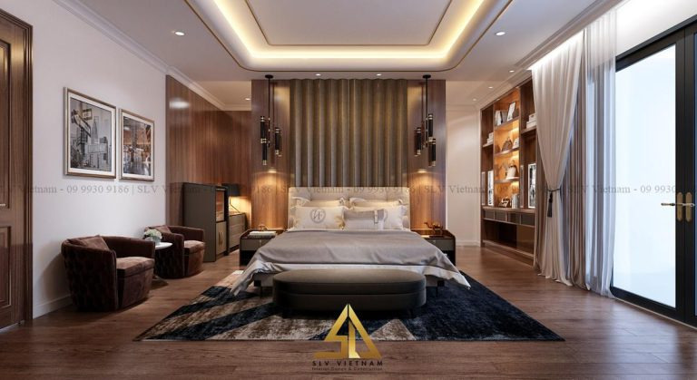 Phòng được bố trí đầy đủ nội thất