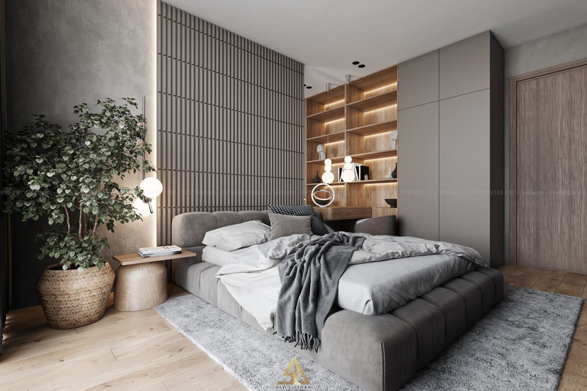 Mẫu 2: Bố trí cây xanh cho phòng ngủ 15m2