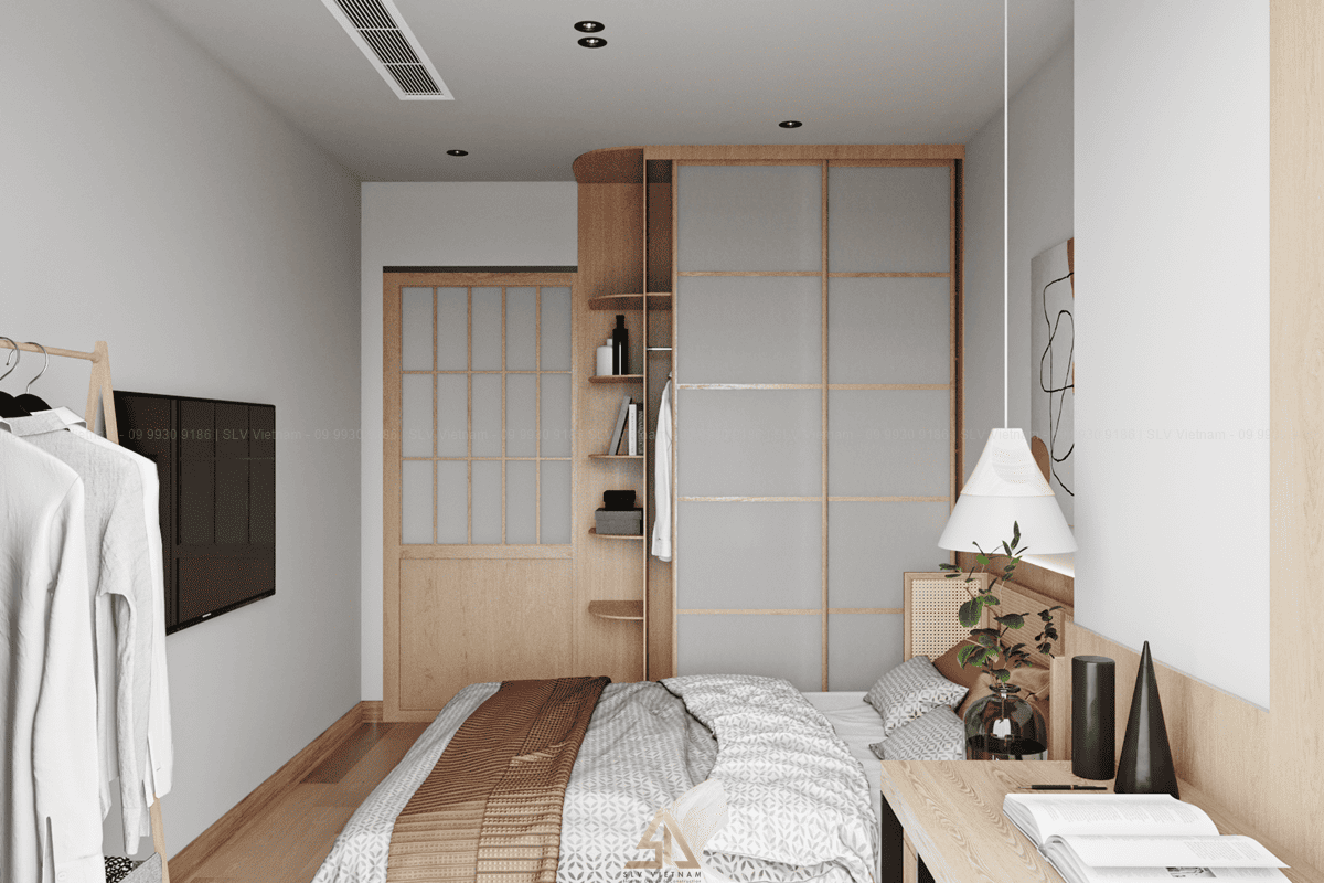 Mẫu 2: Phòng ngủ nhỏ phong cách Nhật Bản (Nguồn ảnh: SLV Vietnam)