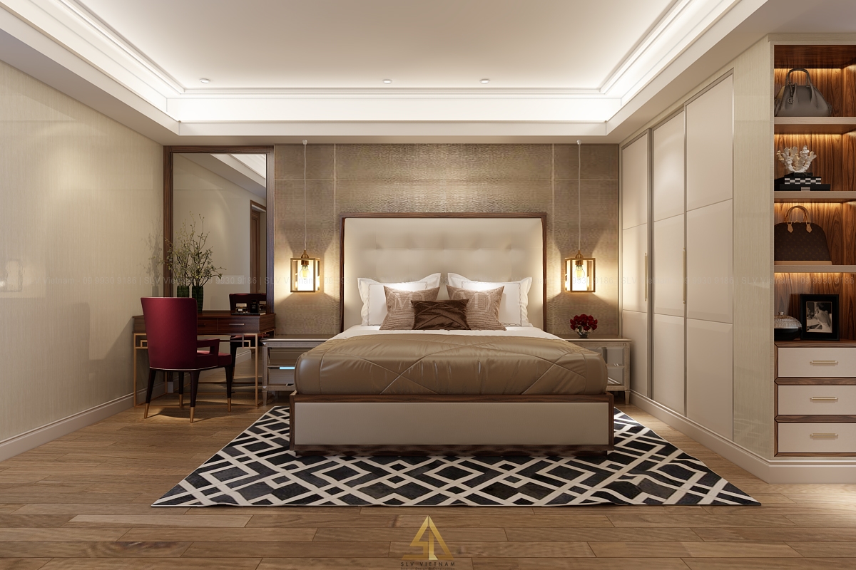 Mẫu 2: Phòng ngủ cổ điển kết hợp hiện đại phá cách (Nguồn ảnh: SLV Vietnam)