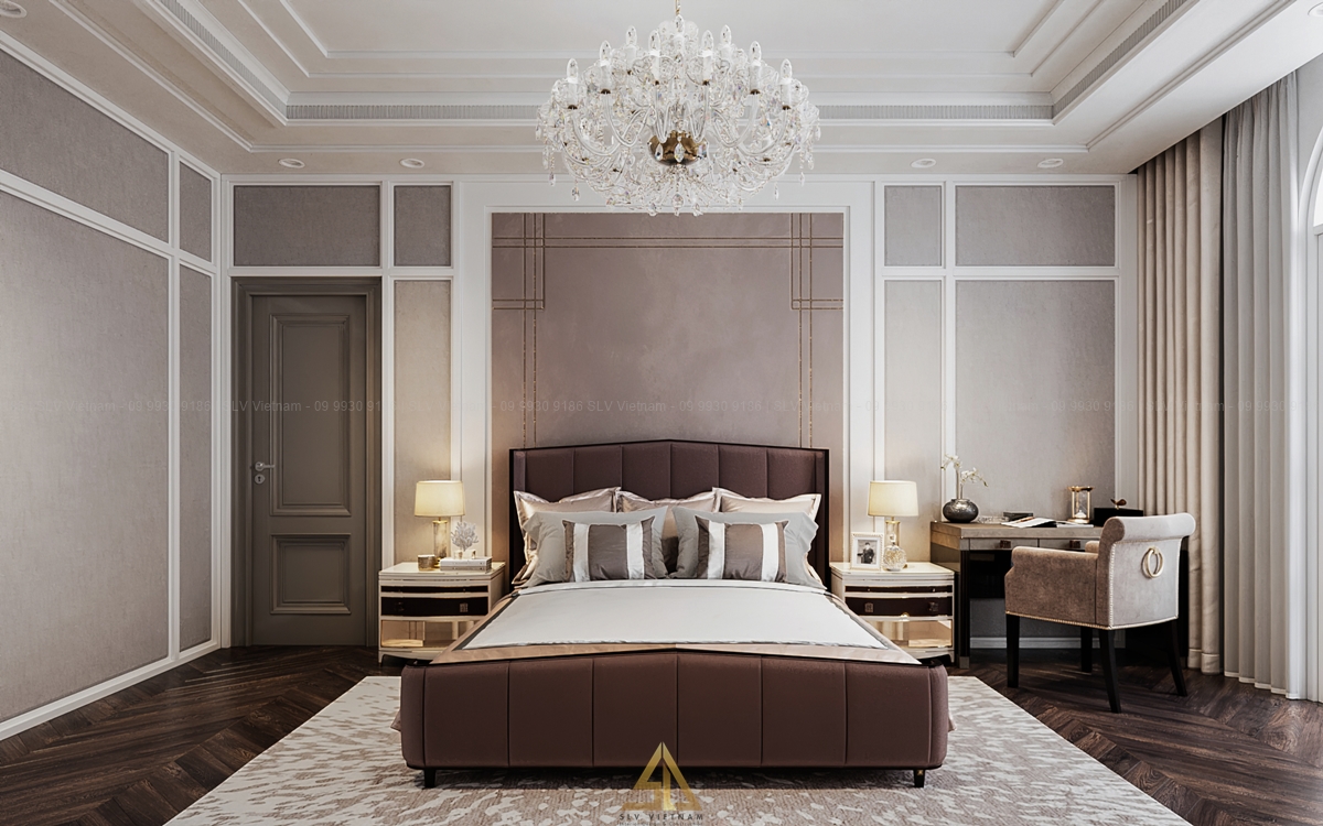 Mẫu 5: Phòng ngủ cổ điển sang trọng (Nguồn ảnh: SLV Vietnam)