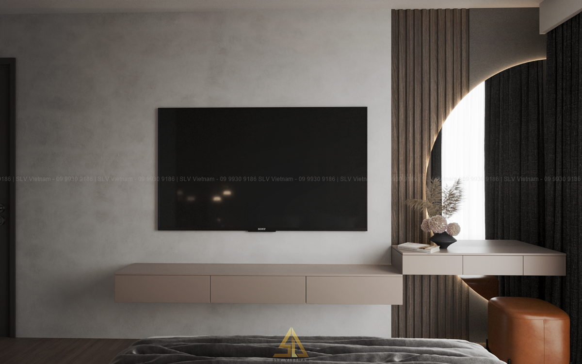 Kệ tivi thiết kế tối giản tiết kiệm diện tích (Nguồn ảnh: SLV Vietnam)