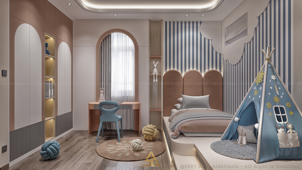 Mẫu 5: Phòng ngủ với đầy đủ ánh sáng (Nguồn ảnh: SLV Vietnam)